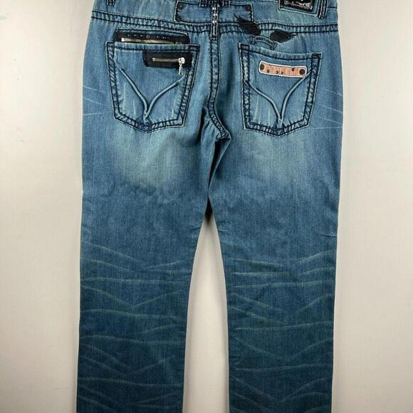 Robins Jean Straight Born To Be Wild Loose Straight Made In USA 38x33 - Picture 1 of 9